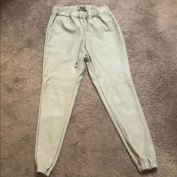 Forever 21 Pants - ⭐️3 for 30$⭐️Beige faux leather joggers